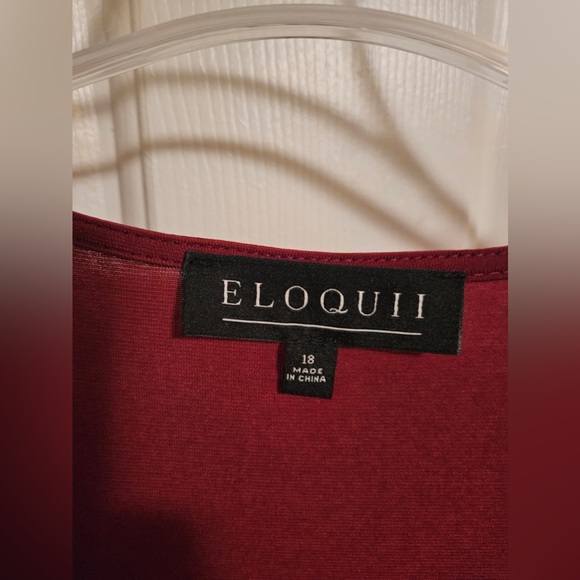 ELOQUII RED PLEATED DRESS - Picture 5 of 6